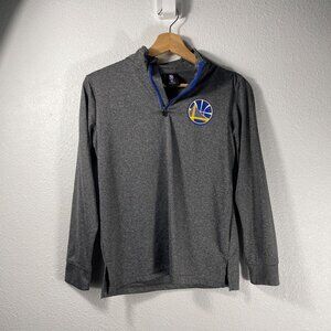 Kid's NBA Warriors Long Sleeve Quarter Zip Shirt Gray Size M (10/12)